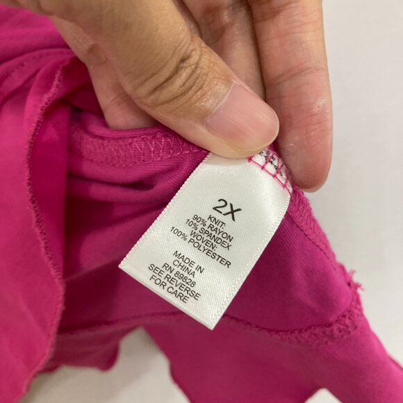 LOGO Lori Goldstein size 2X Pink Magenta Soft Stretch Flowy Tunic Feminine - Picture 7 of 9